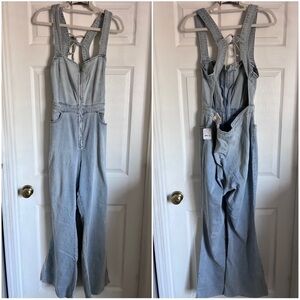 NWT Free People Crvy 2nd Ave One Piece Denim Jumpsuit 16 Blue